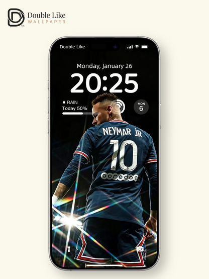 Lens Flare Neymar PSG Wallpaper! Cinematic Dark Soccer Lock Screen All Sizes [#HWWc018]