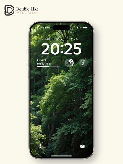 Soft Light Forest Calming Green Nature Wallpaper Pack [#LFHL30311]