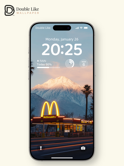 Retro Neon Diner Highway Sunset Mountain Cinematic Aesthetic Wallpaper Pack [#JJ1017]