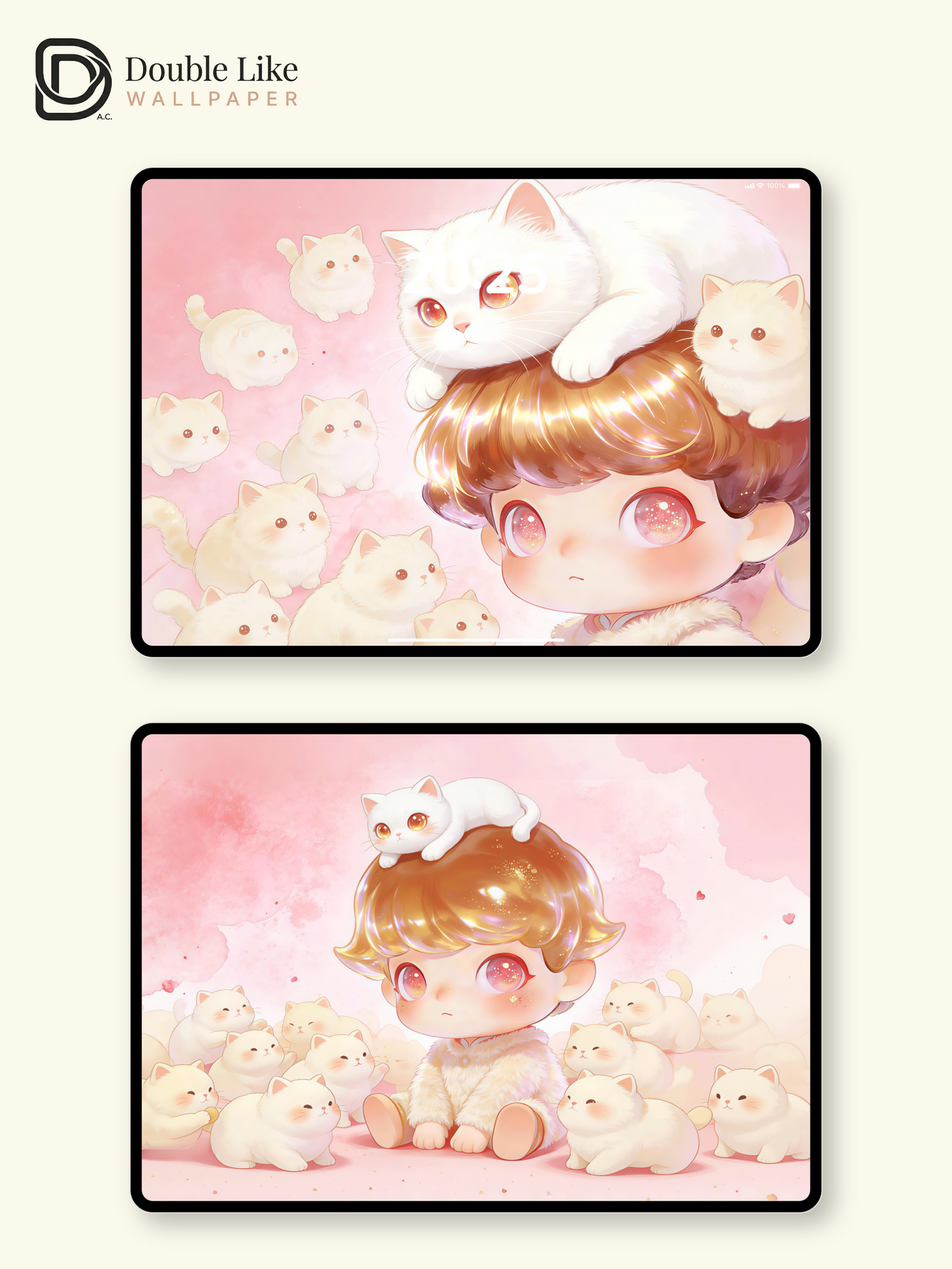 Dreamy Star Cat World 💗 Cute Aesthetic Phone & Tablet Wallpaper Set [#JJ340]