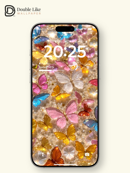 Butterflies on Glitter | Dreamy Luxury Butterfly Wallpaper Pack for All Screens [#HWWx033]