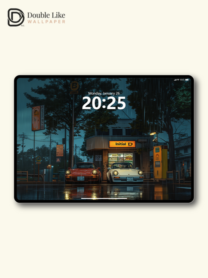 Rainy Japanese Street Classic Porsche Aesthetic Wallpaper Pack [#WGF109]