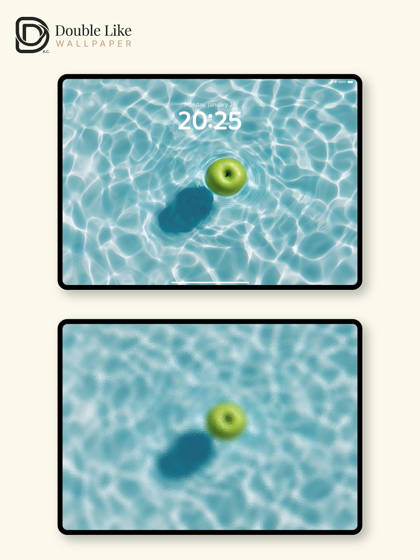 Refreshing Green Apple Sparkling Water Minimalist Wallpaper Pack [#ZJYX0858]
