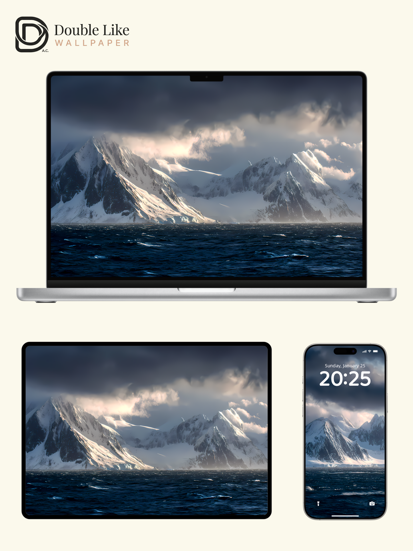 Snow Mountain & Arctic Ocean Aesthetic Wallpaper Pack [#LFHL1007]