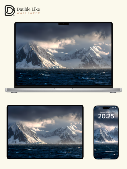 Snow Mountain & Arctic Ocean Aesthetic Wallpaper Pack [#LFHL1007]