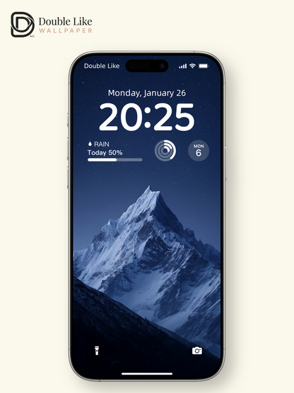 Starry Night Snow Mountain Atmospheric Landscape Wallpaper Pack [#LFHL30124]