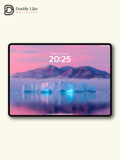 Dreamy Pastel Sunset Iceberg Landscape Lock Screen Wallpaper Pack [#ZJYX0579]