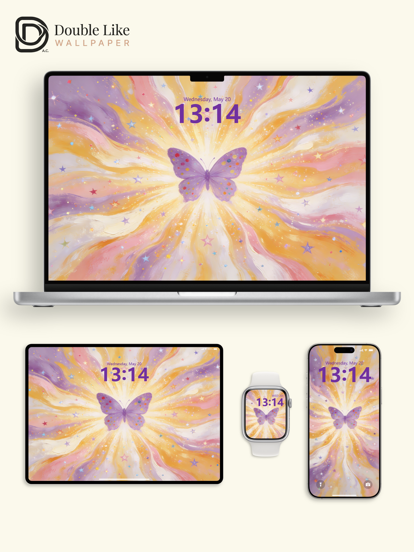 This butterfly wallpaper brings transformation & good luck! Live wallpaper fits all phones [#HWWa008]
