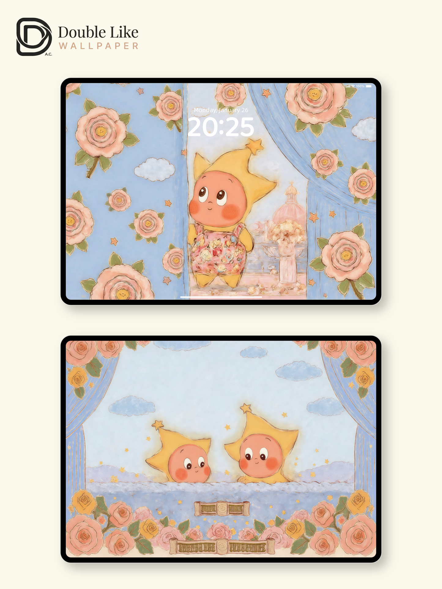 Starlight Buddy  Garden Window Story| Dreamy Romantic Wallpaper Pack [#JJ200]
