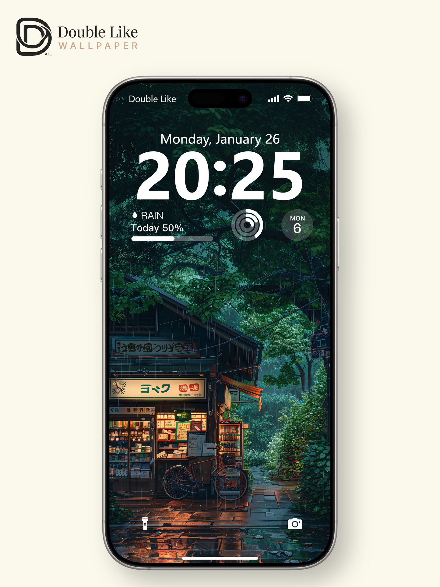 Rainy Night Japanese Street Store Cozy Anime Aesthetic Wallpaper Pack [#WGF015]