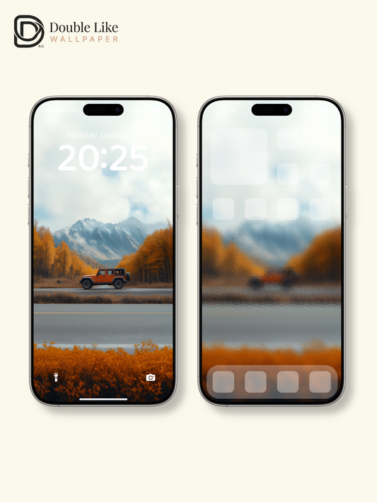 Autumn Mountain Road Car Travel Aesthetic Wallpaper Pack [#ZJY552]