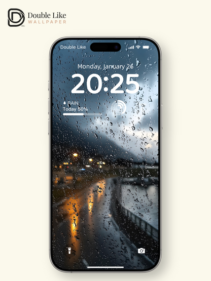 Rainy Window Ocean View Relaxing Nature Wallpaper [#ZJYX0609]