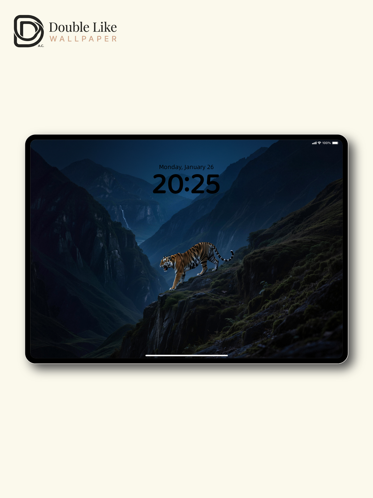Night Cliff Tiger Motivational Mountain Scenery Wallpaper Pack [#LFHL30423]