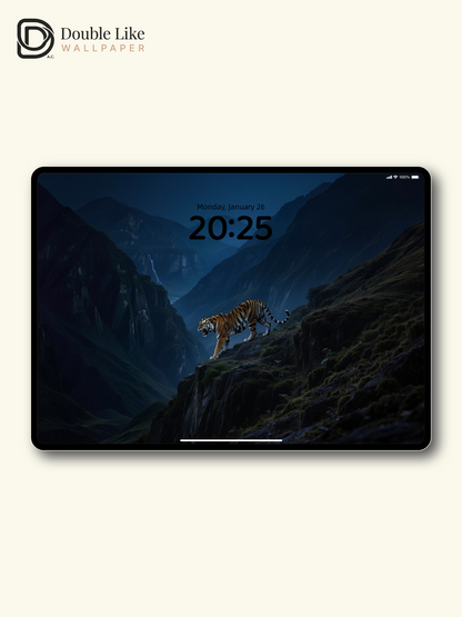 Night Cliff Tiger Motivational Mountain Scenery Wallpaper Pack [#LFHL30423]
