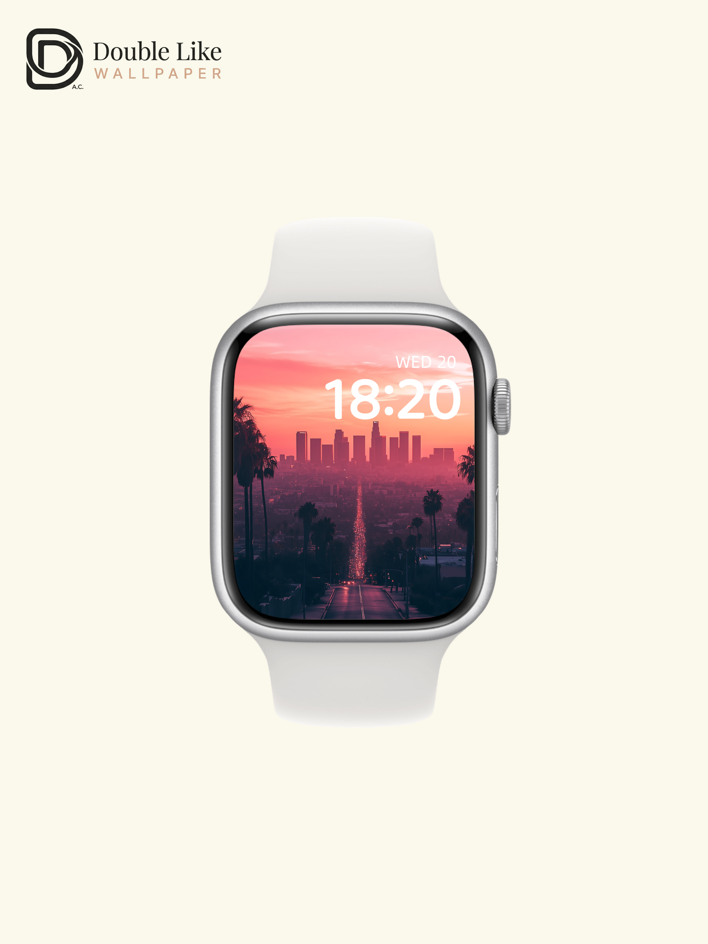 Pink Sunset Los Angeles Cityscape Palm Trees Aesthetic Wallpaper Pack [#ZJY336]