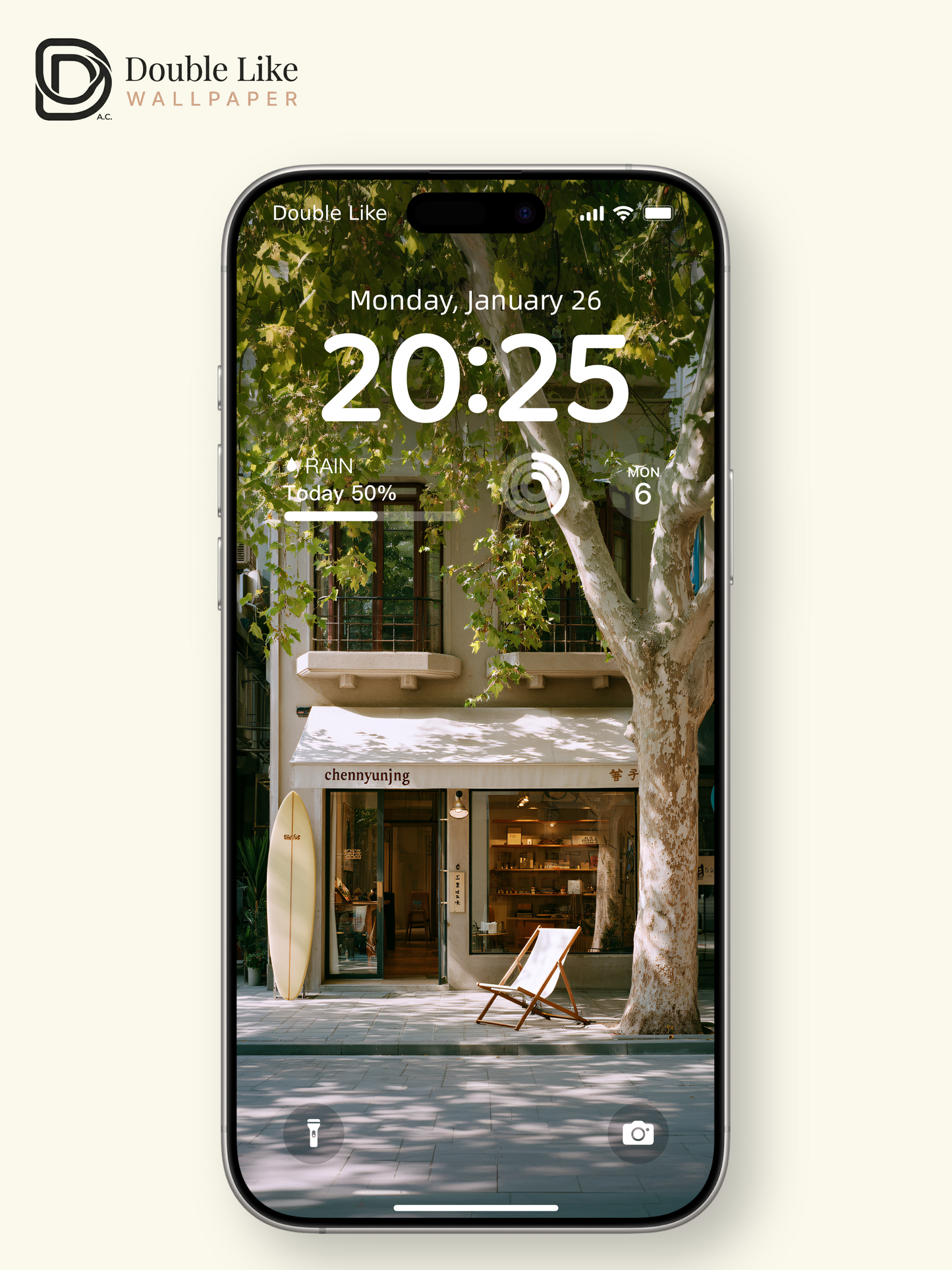 Sunlit Sycamore Tree Street Shop Aesthetic Wallpaper Pack [#JJ1388]