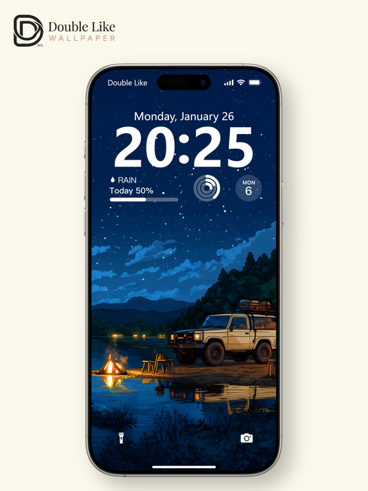 Starry Night Lake Camping Anime Aesthetic Wallpaper Pack [#WGF119]