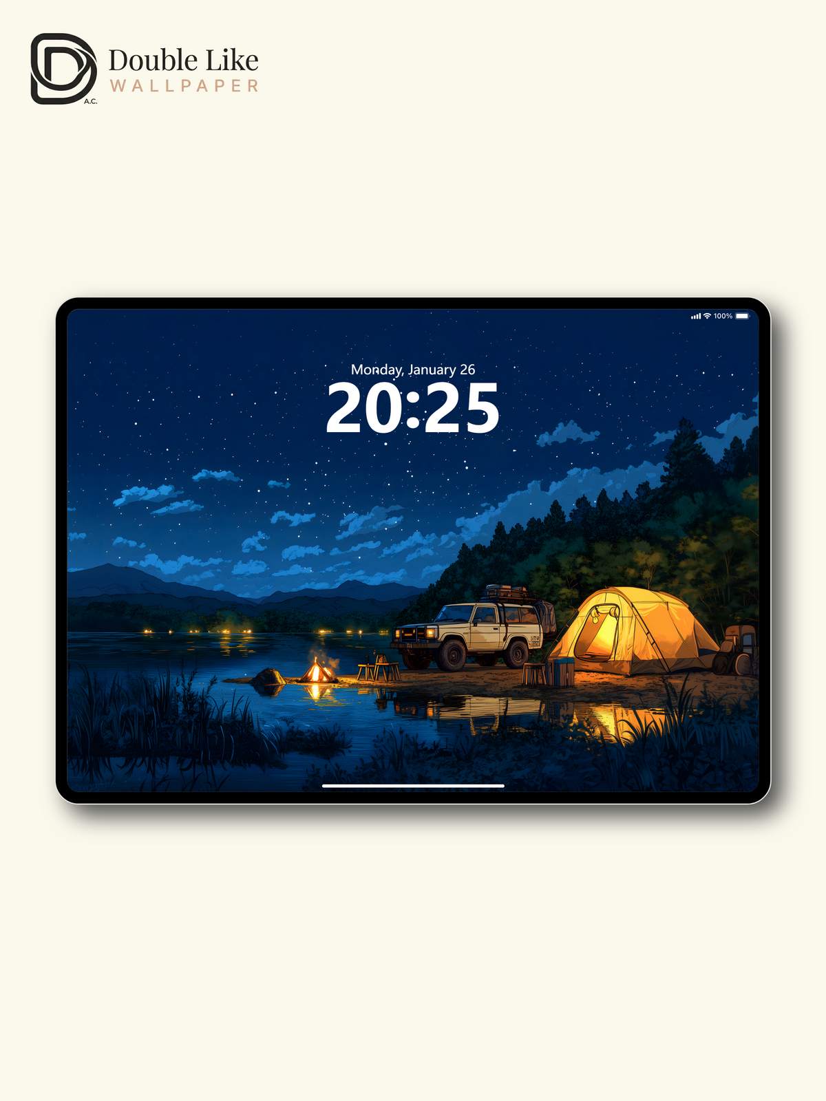 Starry Night Lake Camping Anime Aesthetic Wallpaper Pack [#WGF119]