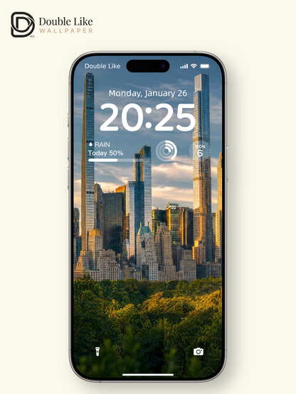 New York City Skyline Park View Afternoon Aesthetic Wallpaper Pack [#ZJYR005]