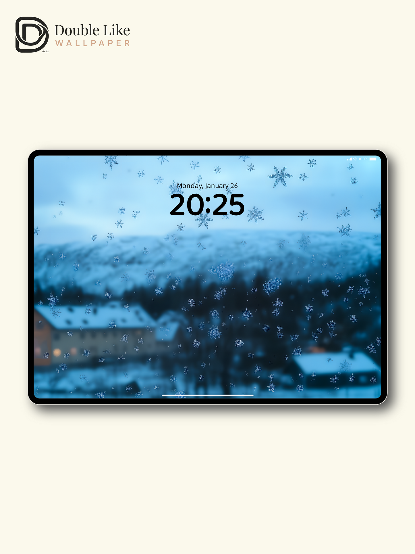 Cozy Winter Snowflakes Window View Blue Aesthetic Wallpaper Pack [#ZMY056]