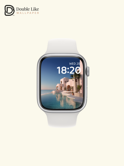 Mediterranean Coastal Villa & Curved Pool Aesthetic Wallpaper Pack [#JJ1242]