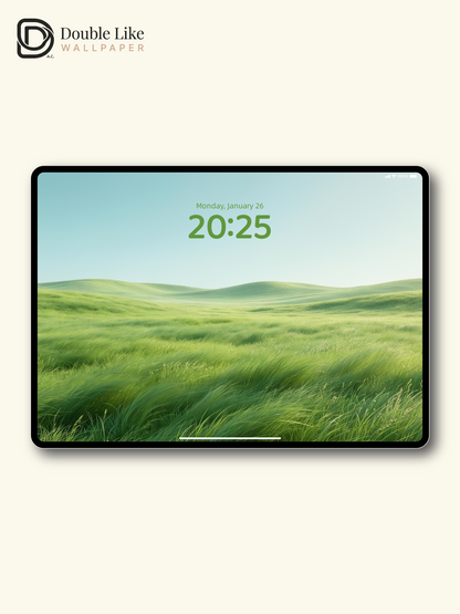 Minimalist Rolling Green Grass Hills Landscape Aesthetic Wallpaper Pack [#LFHL30616]