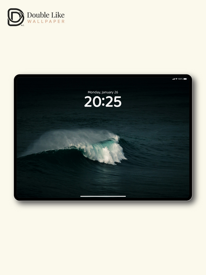 Dark Minimalist Ocean Wave Crashing Aesthetic Wallpaper Pack [#ZMY527]