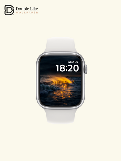 Golden Hour Backlit Ocean Wave Spray Sunset Minimalist Aesthetic Wallpaper Pack [#ZMY153]