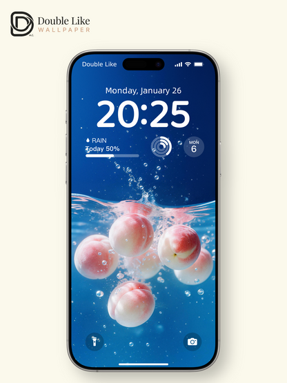 Aesthetic Fresh Peach Splash Water Surface Wallpaper Pack [#LFHL30608]
