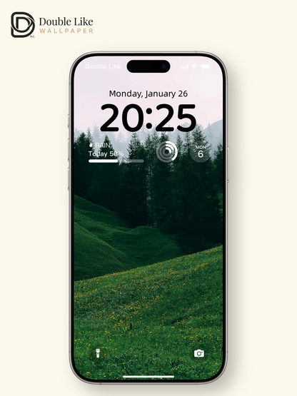 Misty Green Meadow Hills Calming Nature Full Wallpaper Set [#ZMY473]
