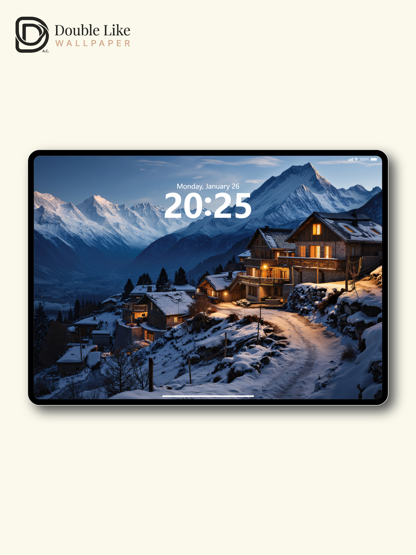 Cozy Winter Snowy Mountain Village Evening Cinematic Wallpaper Pack [#WGF002]