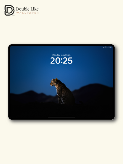 Night Blue Lone Leopard Lonely Inspirational Minimal Wild Aesthetic Wallpaper Pack [#LFHL30412]