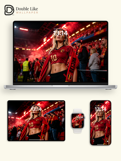 Belgium Red Stadium Vibe Portrait Full Wallpaper Pack [#HWWc008]