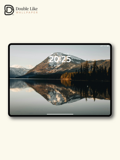 Snowy Mountain Lake Reflection Landscape Wallpaper Pack [#ZJYR001]