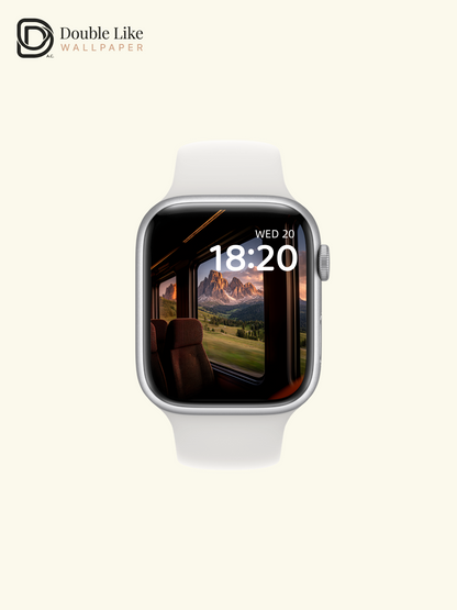 Alpine Train Window Sunset Mountain View Aesthetic Wallpaper Pack [#JJ1392]