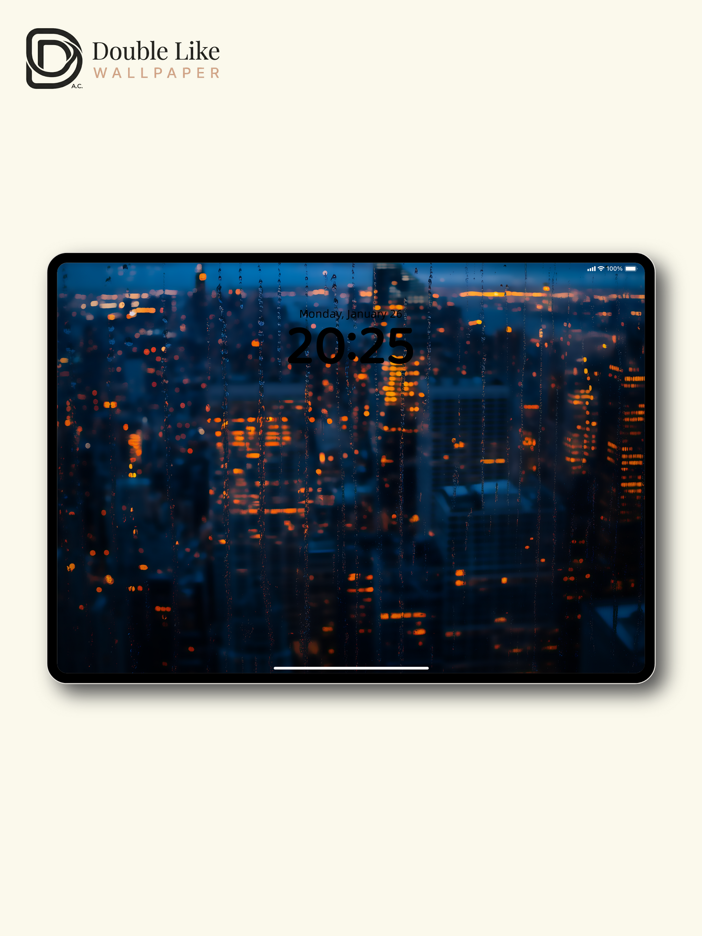 Rainy Window City Night Skyline Aesthetic Cinematic Blue Wallpaper Pack [#ZMY040]