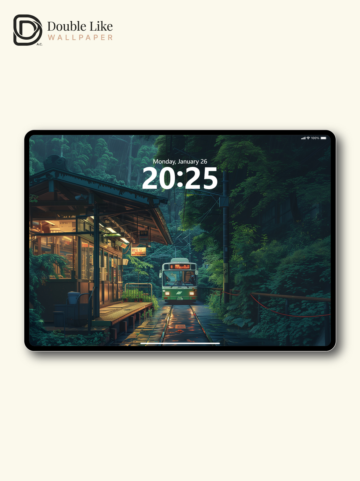 Rainy Forest Station Retro Bus Anime Cozy Aesthetic Wallpaper Pack [#WGF097]