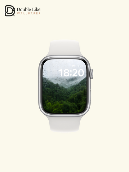 Rainy Window Green Forest Mountain Valley Misty Aesthetic Wallpaper Pack [#ZMY490]