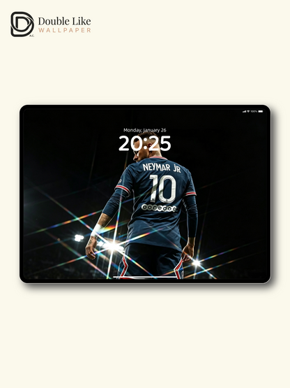 Lens Flare Neymar PSG Wallpaper! Cinematic Dark Soccer Lock Screen All Sizes [#HWWc018]