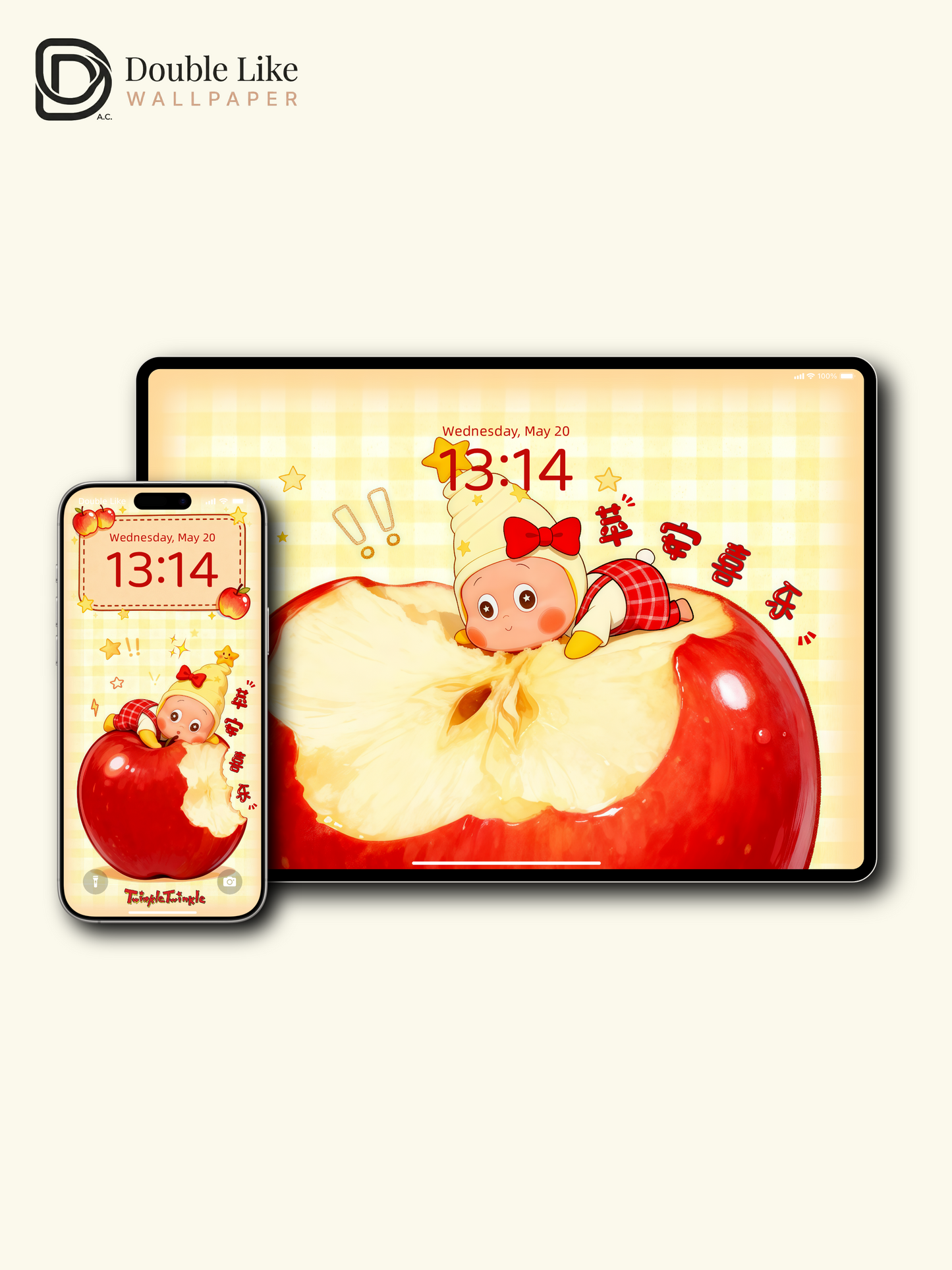 Starlight Buddy Apple Sweetheart| Cute Phone Wallpaper [#JJ256]