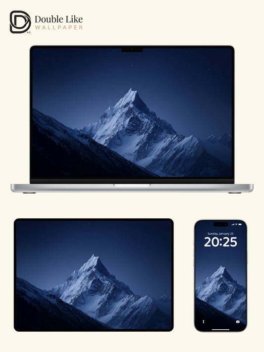 Starry Night Snow Mountain Atmospheric Landscape Wallpaper Pack [#LFHL30124]