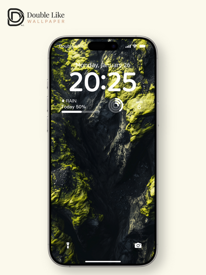Abstract Green Moss Volcanic Rock Minimal Wallpaper Pack [#ZJY443]