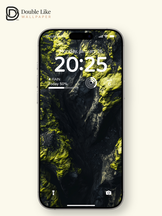 Abstract Green Moss Volcanic Rock Minimal Wallpaper Pack [#ZJY443]