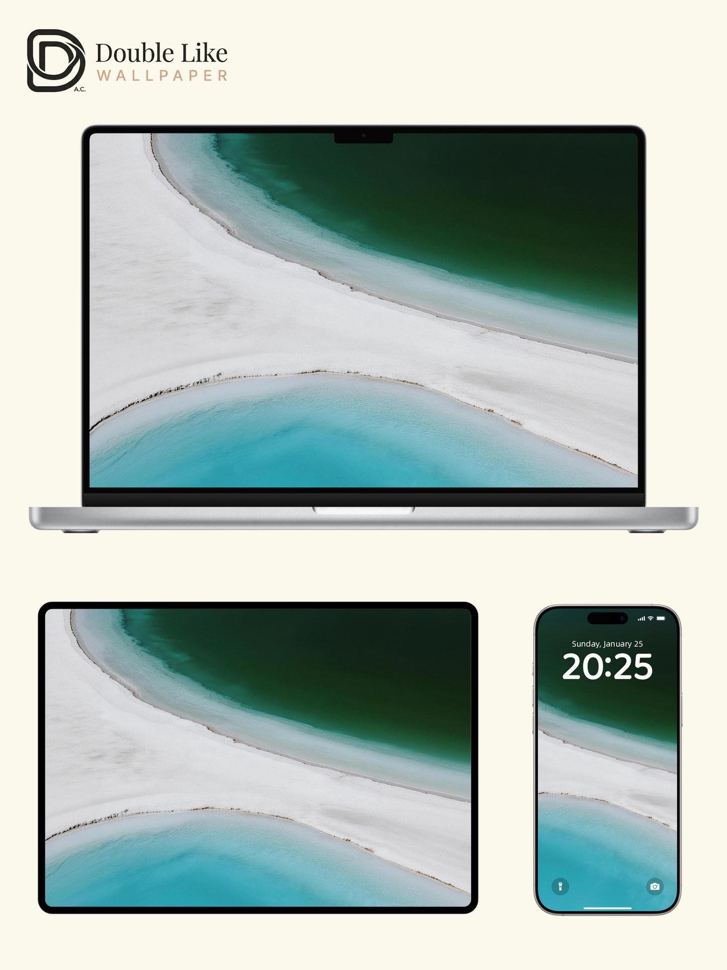 Minimalist Aerial Salt Lake Aesthetic Gradient Wallpaper Pack [#LFHL30613]