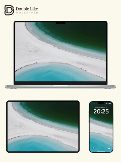 Minimalist Aerial Salt Lake Aesthetic Gradient Wallpaper Pack [#LFHL30613]