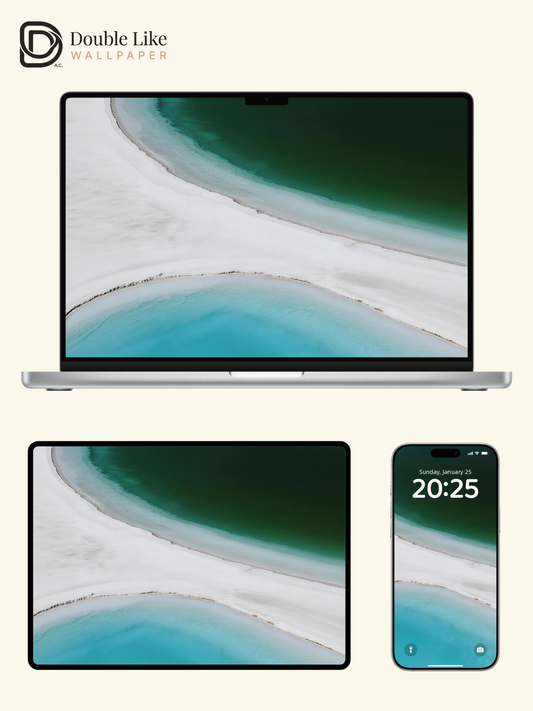 Minimalist Aerial Salt Lake Aesthetic Gradient Wallpaper Pack [#LFHL30613]
