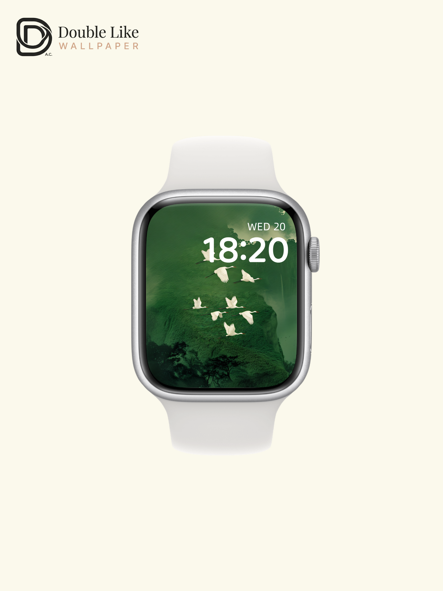 Mystic Green Mountain Flying Herons Aesthetic Wallpaper Pack [#JJ1216]
