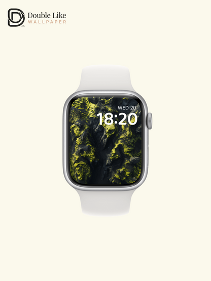 Abstract Green Moss Volcanic Rock Minimal Wallpaper Pack [#ZJY443]