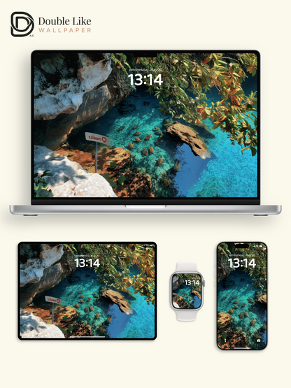Crystal Lagoon Sea Turtles Paradise Coastal Wallpaper Pack [#JJ1318]