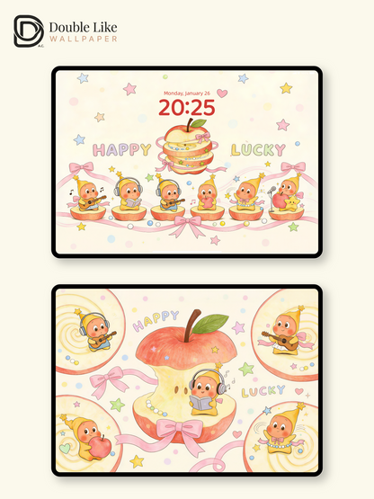Apple Dreamland Happy & Lucky Aesthetic Wallpaper Pack [#JJ306]
